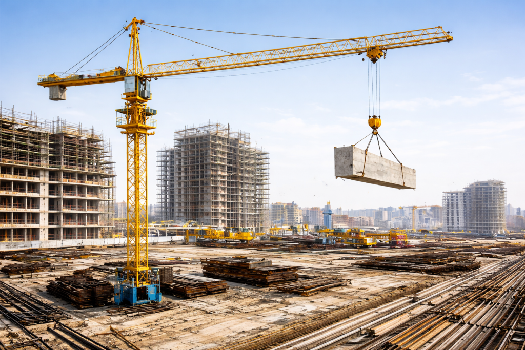 tower crane image in construction site