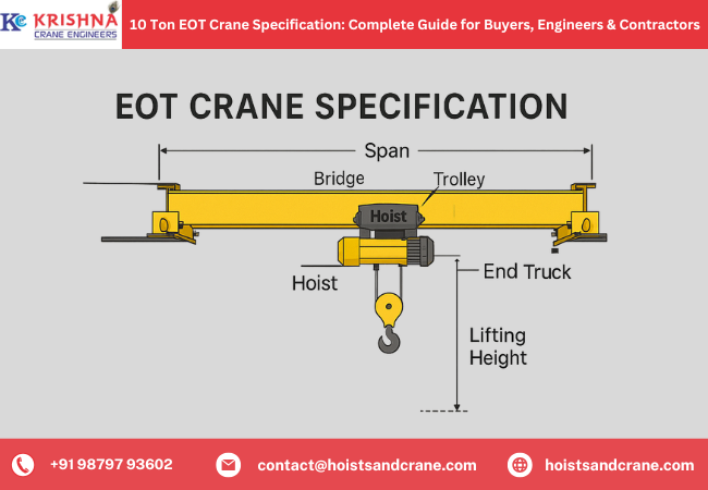 10 Ton EOT Crane Specification Complete Guide for Buyers, Engineers & Contractors