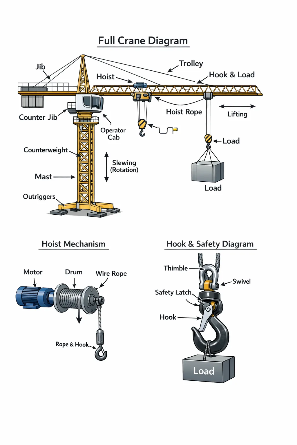 EOT crane parts name with picture