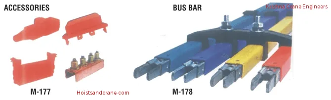 EOT crane bus bar system and accessories parts name with picture